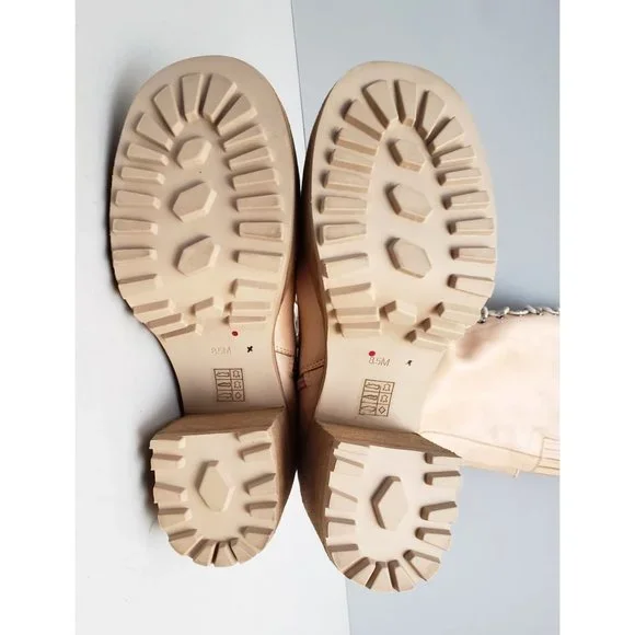 Jeffrey Campbell Haley Over The Knee Lace Up Boots Tan Leather Size 8.5 - Picture 5 of 7